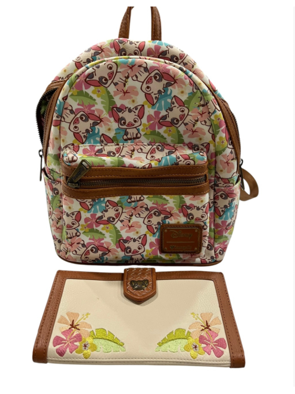 Loungefly Disney Moana Pua Floral Matching Set Mini Backpack & Wallet BoxLunch